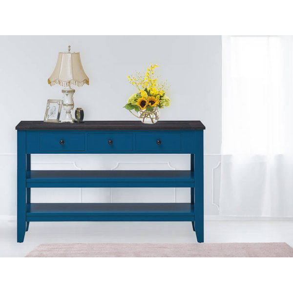 Red Barrel Studio® 48.8''W Rustic Pine Console Table 3 Drawers &2